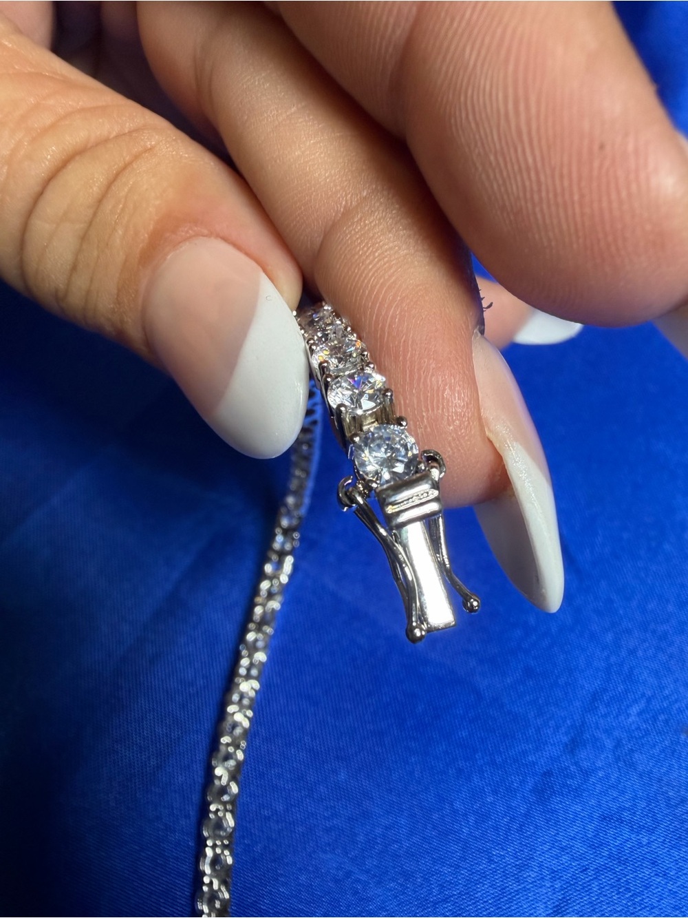 Tennis Bracelet Traditional White Gold Filled - Picture 3 of 4